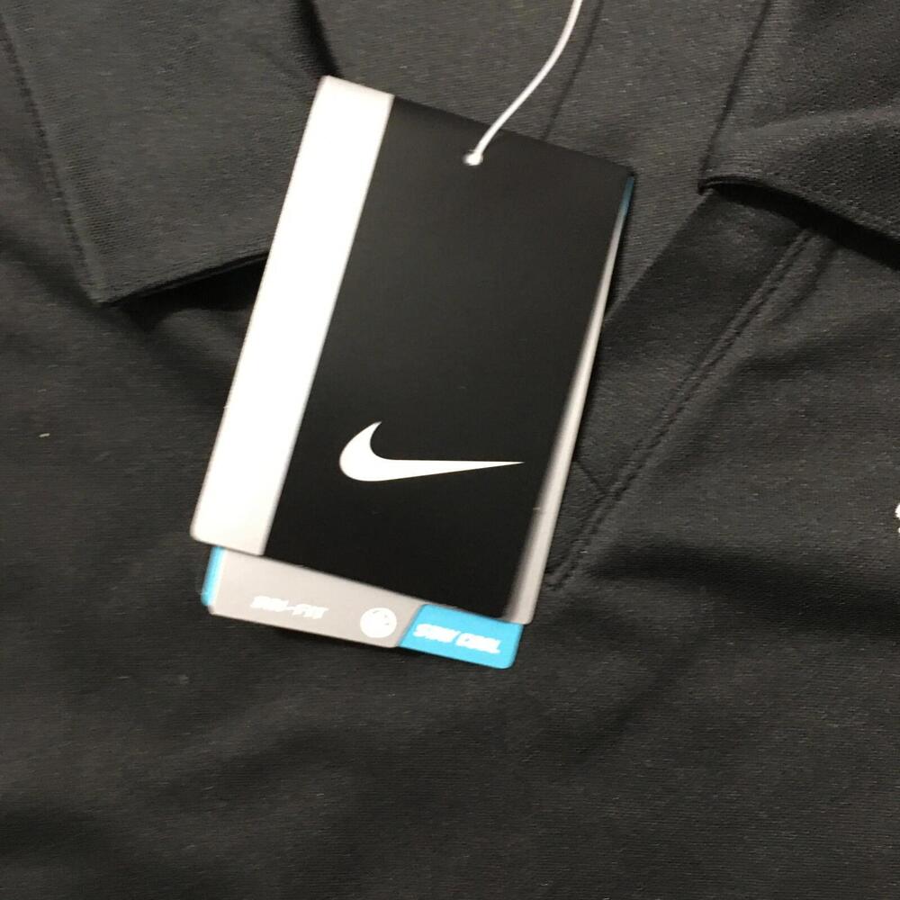 Nike Dri Fit Womens LARGE Black Golf Polo Shirt SANTANA ROW - Picture 5 of 12